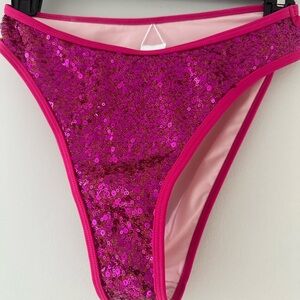 Cupshe Fuchsia Sequin Bikini Bottom